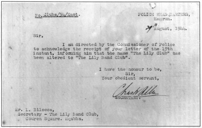 Document is an undeniable proof that the Our Lady of Lilies Musical Society is indeed the first Musical Organization ever to be founded in Mqabba.