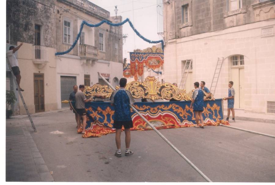 Decorated homes for the Feast in 1995